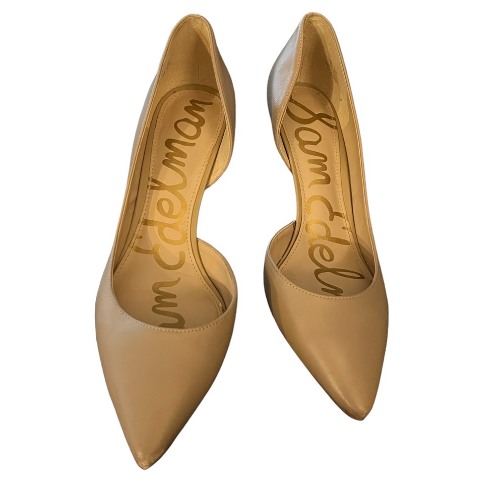 Sam Edelman Jaina Pointy Toe Kitten Heel Soft Beige Size 7.5 - used condition